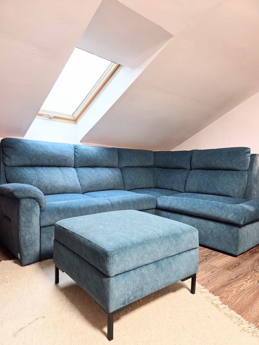 Narożnik sofa kanapa rogówka orfeusz bobo turkus pufa