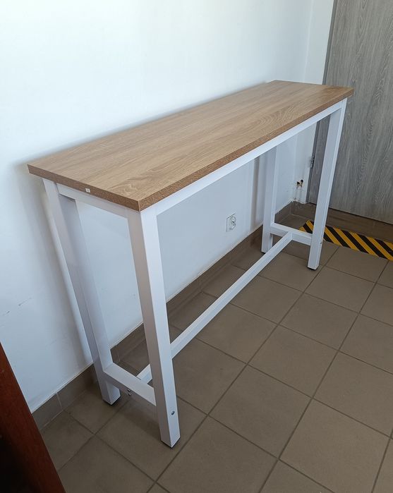Stół barowy biały/dąb