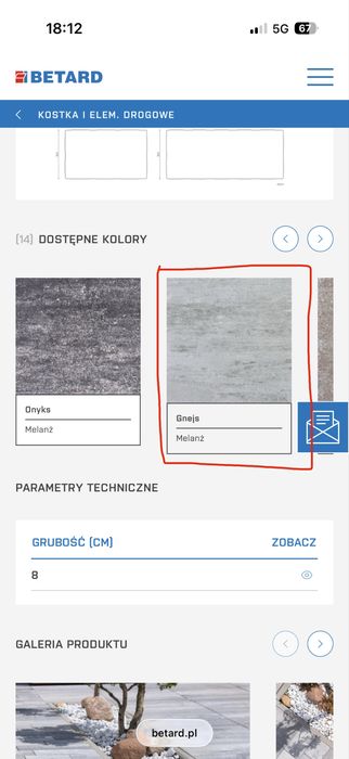 Nowa Kostka brukowa Pianola Betard grubość 8cm