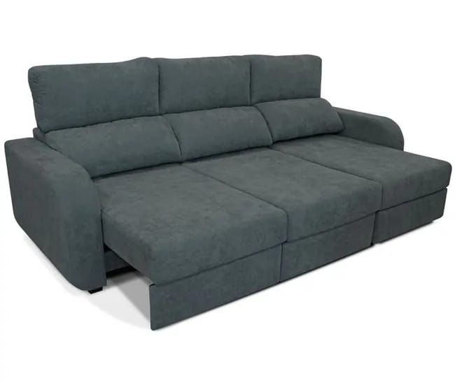 Sofa com chaise longue convertível em cama