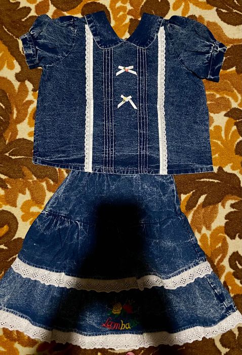 Джинсовый костюм на девочку 5-6 лет