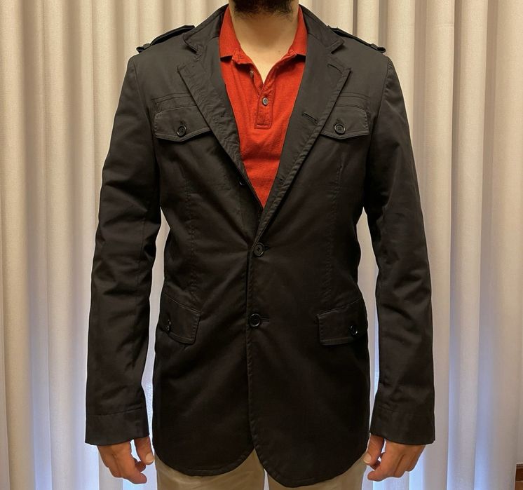 Casaco Jerem Homem Preto Estilo Safari