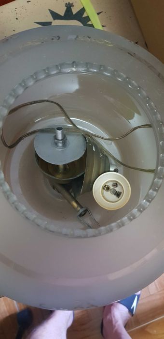 Candeiro de 1 lâmpada antigo de vidro