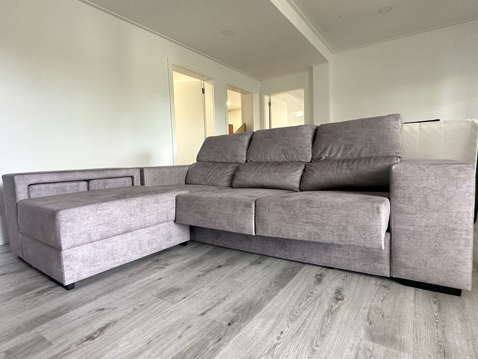 Sofá com chaise longue movel