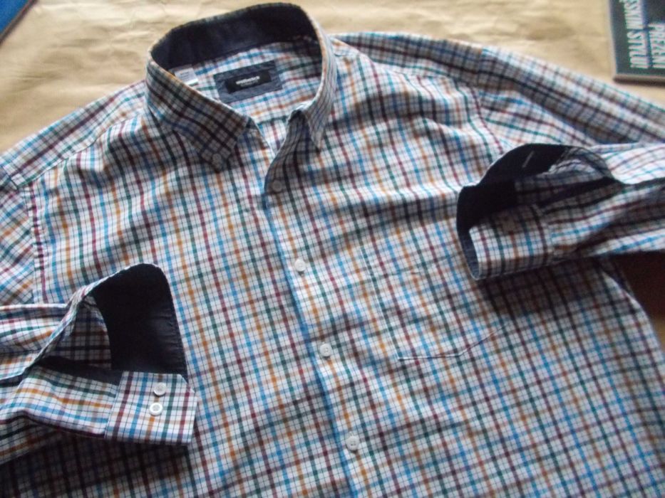 -5XL- WALBUSCH Designerska Koszula Męska 5XL /47 - 48 cm/ Szwajcaria