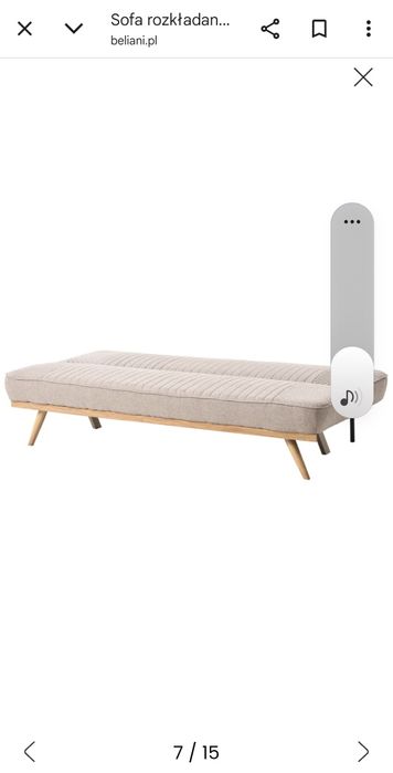 Rozkładana sofa dwuosobowa bez podłokietników