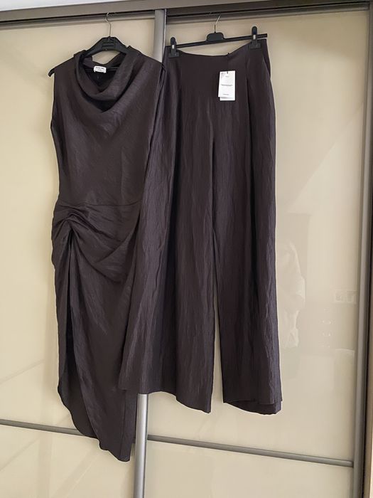 Massimo Dutti garnitur zestaw spodnie bluzka top