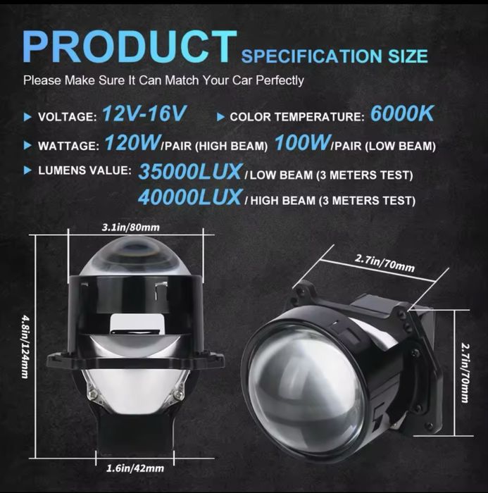 Bi LED Лінзи 3.0 дюйма світлодіодні лінзи для автомобільних фар