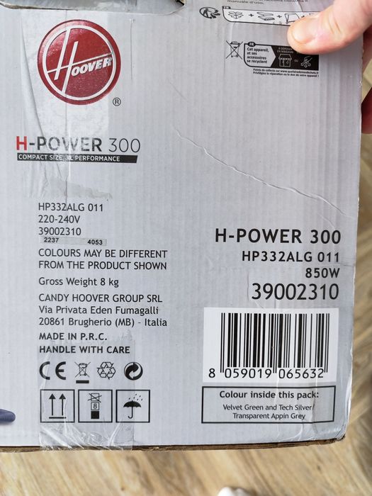 Odkurzacz Bezworkowy Hoover H-Power 300 HP332ALG TURBOSZCZOTKA HEPA