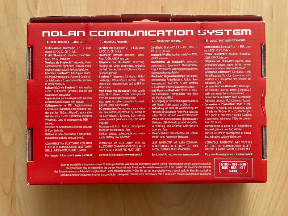 2x Intercom NOLAN N-COM B1 N103; N91/EVO; N90-2; N90; N86; N85; N71;N4