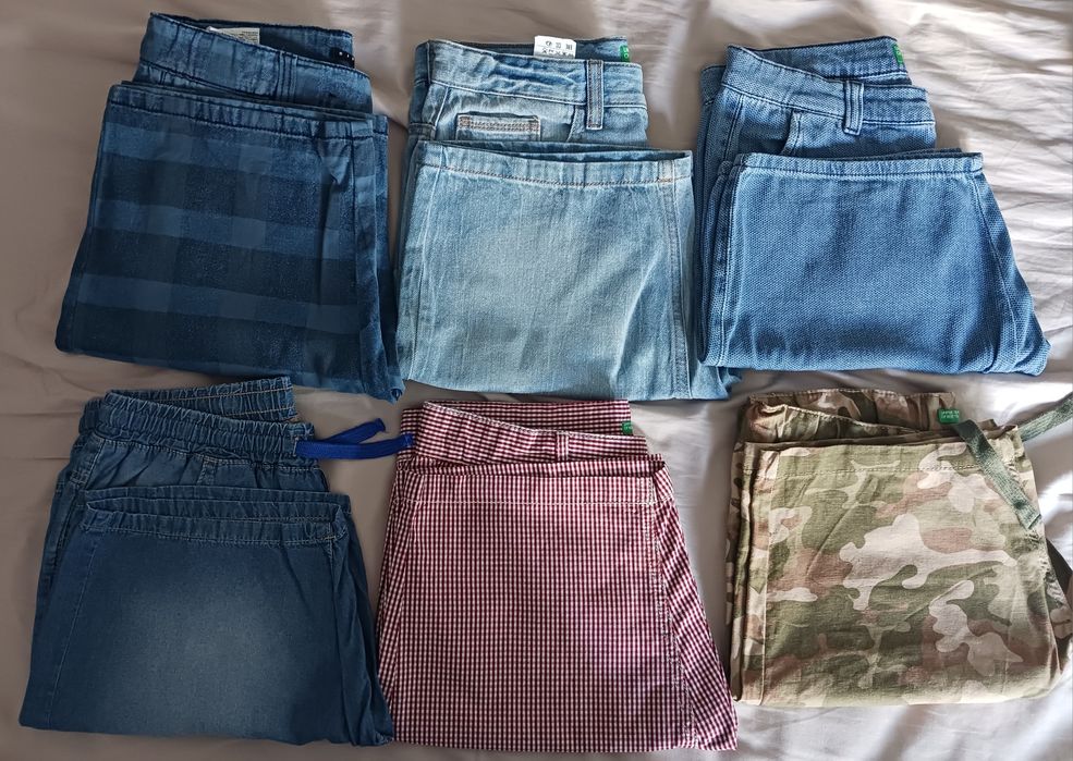 Conjunto calções Benetton e Sisley rapaz