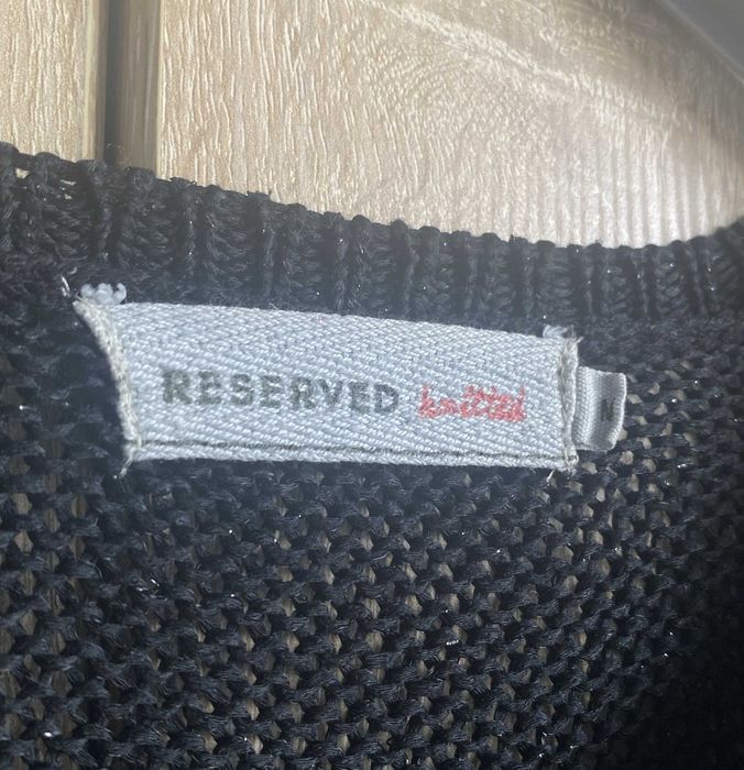 Czarny Sweter ze srebrnymi nitkami Reserved 38/M
