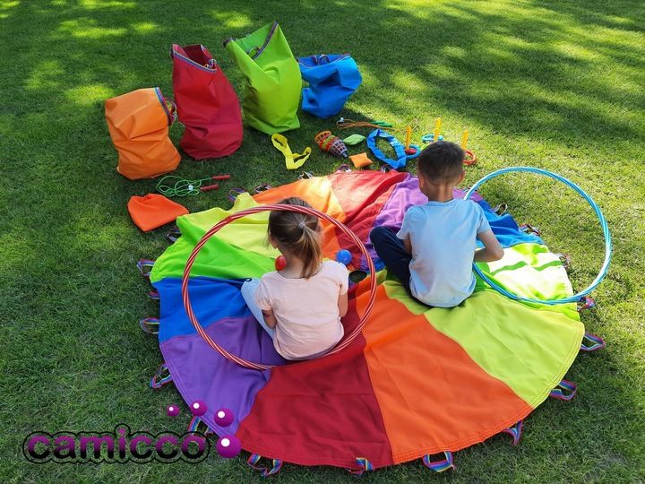 Chusta Animacyjna 3m Spadochron Animacyjny Dla Dzieci Tęczowa Profesjo