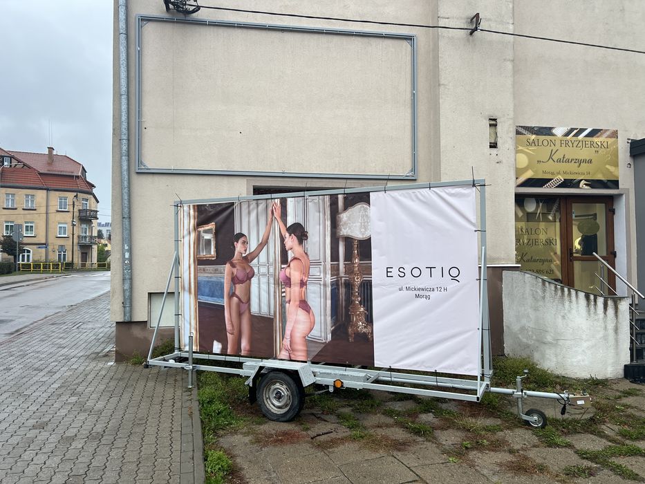 REKLAMA MOBILNA, przyczepka - laweta reklamowa