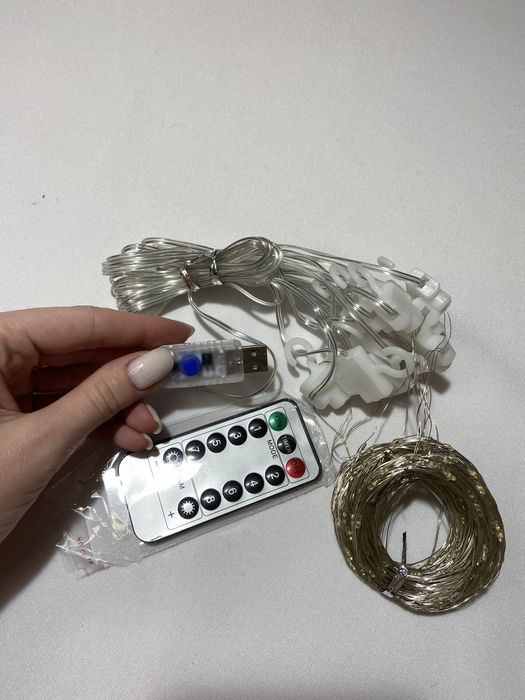 Вогники, гірлянда штора