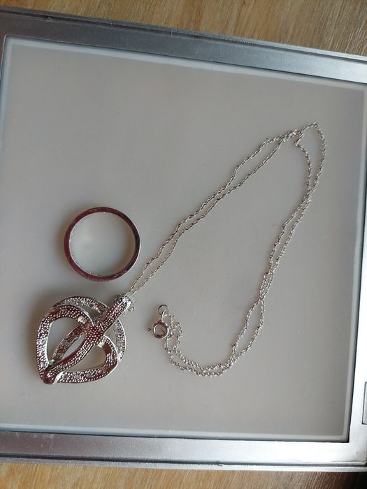 Jóias em prata Colar e Anel com Zircónias