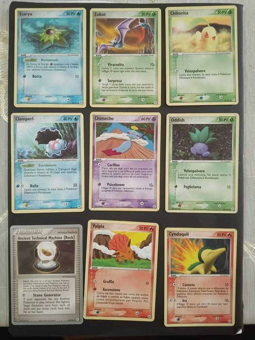 EX Hidden Legends coleção, cartas antigas