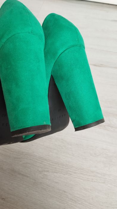 Buty szpilki na grubym obcasie zielone 40 mohito