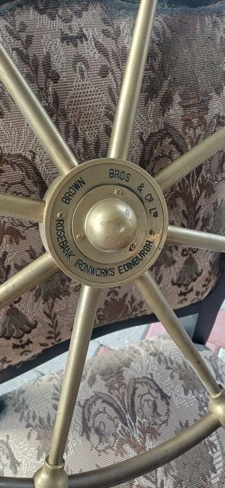 Autentyczne koło sterowe Brown Bros – antyk 76 cm  OKAZJA