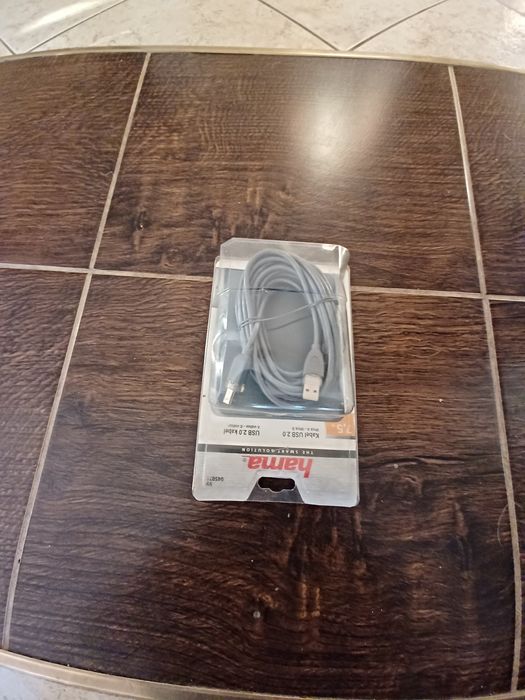 Kabel USB 2,0  popielaty