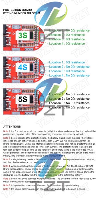 3S/4S/5S Li-ion та LiFePO4 18650 Charger BMS 25A/100A