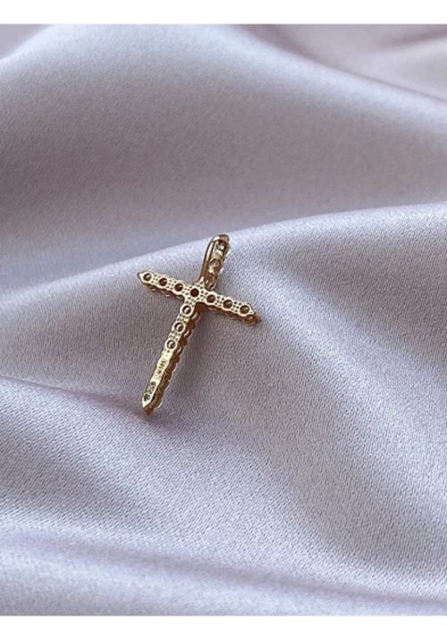 Золотий хрестик з фіанітами