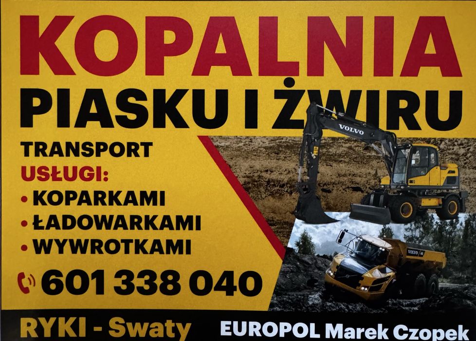 kopalnia piasku  żwiru kruszywa drogowe żużel