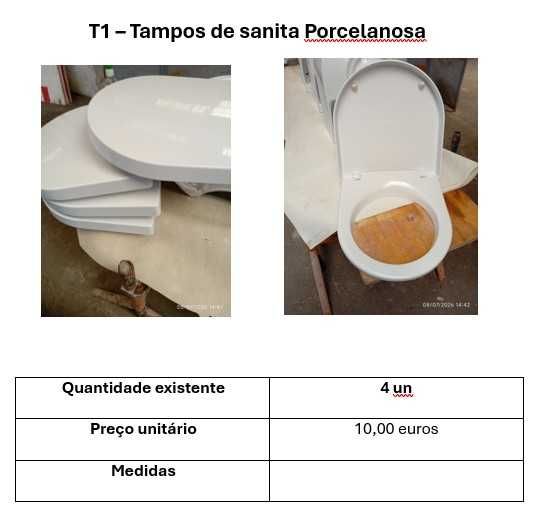 Artigos sanitários usados em bom estado (para desocupar)