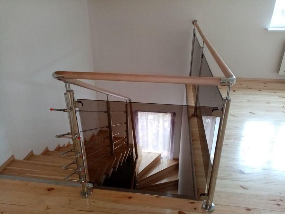 Перила скло, перила, огорожі, дерево, навіси