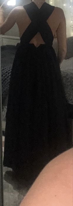 Sukienka maxi tiulowa czarna 36