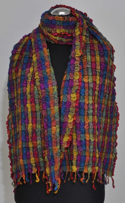 Szal Szalik Marszczony Elastyczny Gruby Ciepły 200x40cm z Indii Unisex