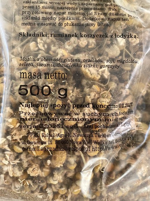 Zioła Rumianek 364 g duże opakowanie