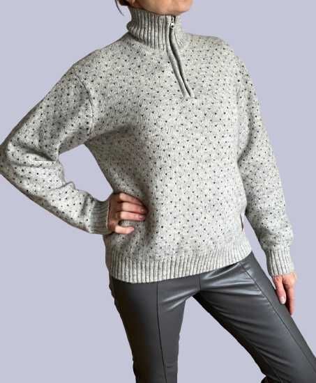 Свитер женский с воротом на молнии varde/норвегия 44-48 шерсть акрил