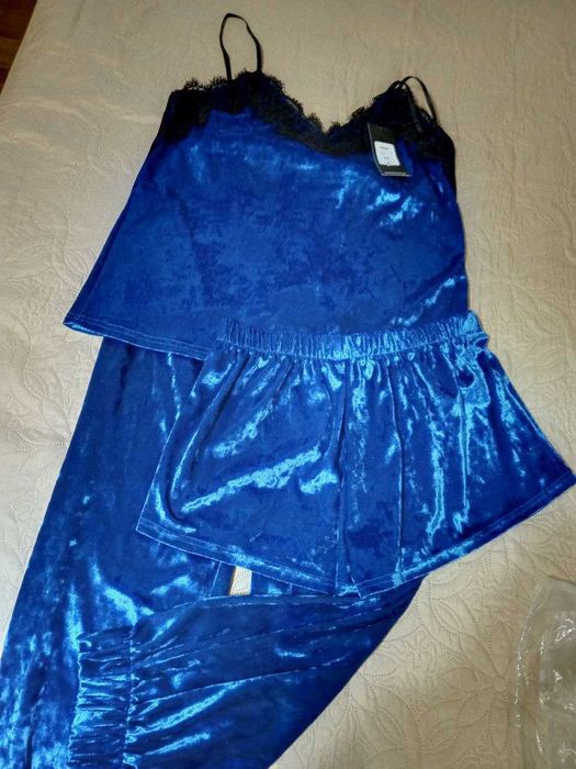 Велюровий домашній одяг (штани, шорти та топ)