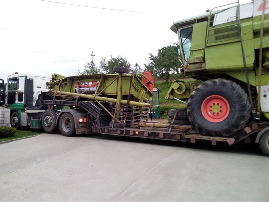 Transport kombajnów maszyn budowlanych leśnych forwarder harvester