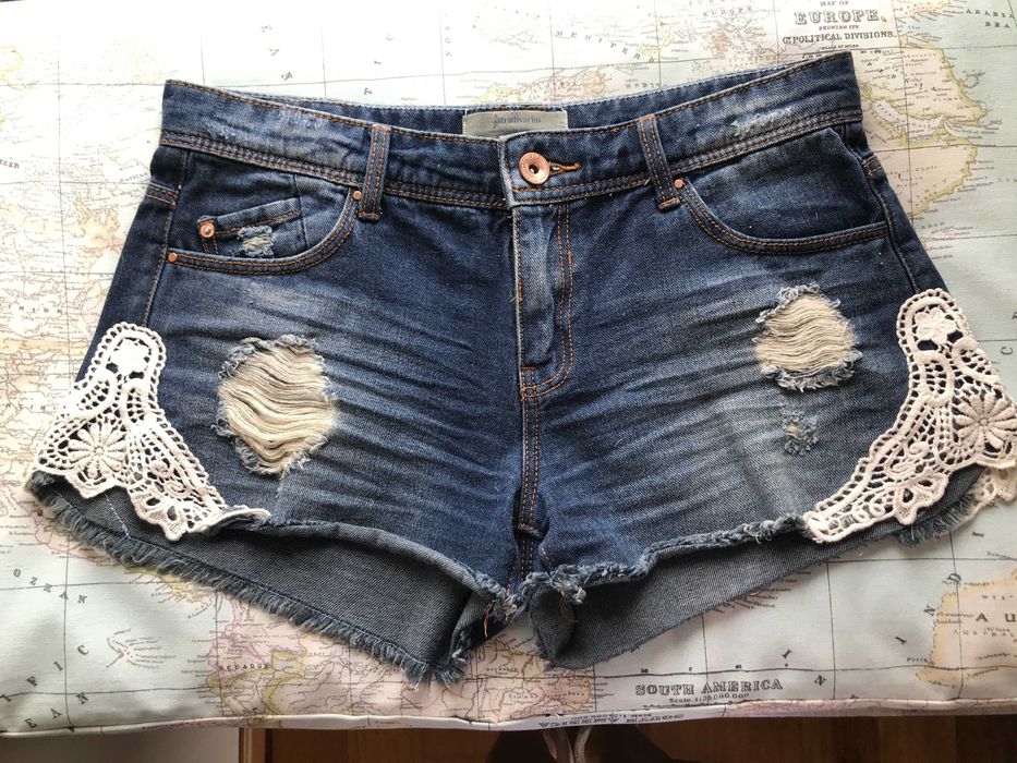 Shorts de ganga elástica