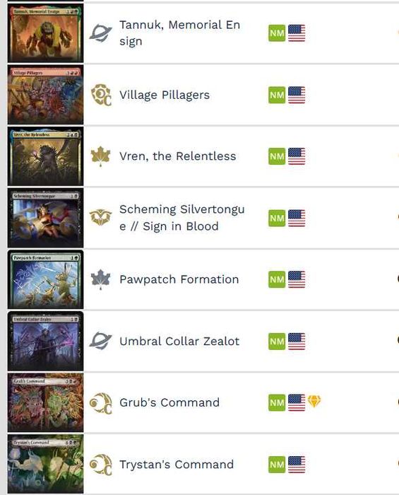 Varias cartas de magic the gathering