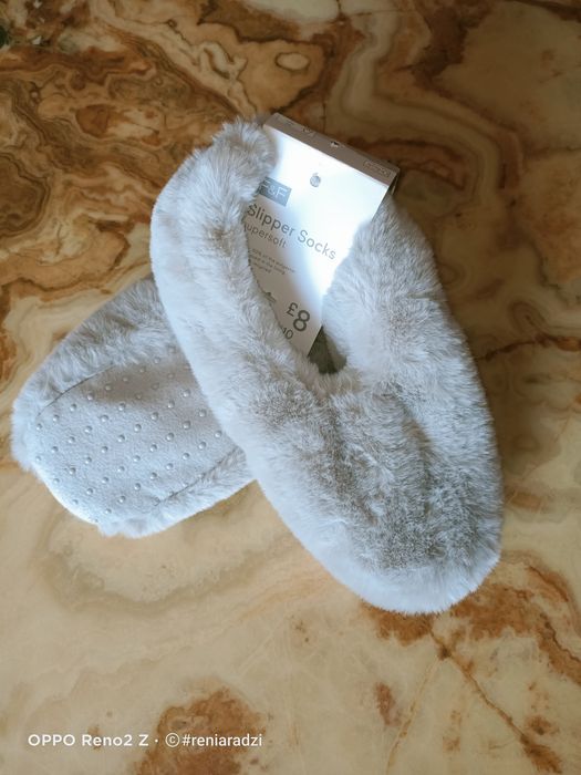 Kapcie damskie, r.38/39, slipper socks, supermiękkie