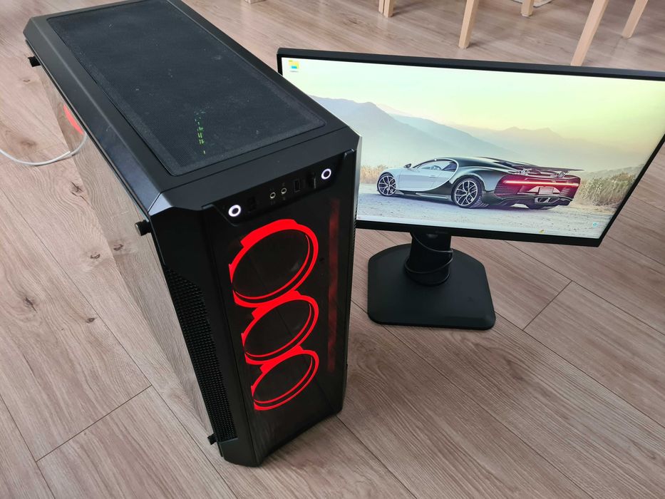 Komputer gamingowy Intel Core i9-9900KF+GeForce RTX 3060Ti z monitorem