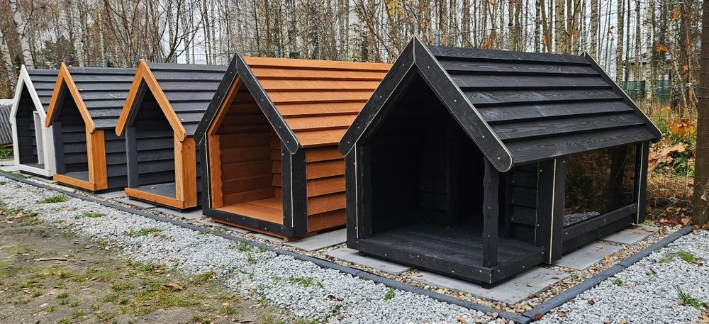 Buda dla psa z tarasem husky cane corso owczarek