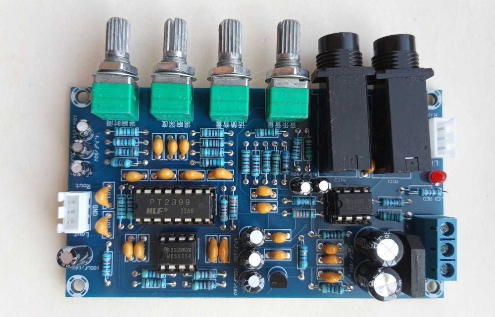 XH-M173 Модуль микрофонного усилителя с ревербератором PT2399 NE5532
