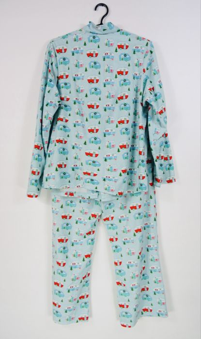 Tu piżama Świąteczny motyw przyczepy kampingowe  camping Polar turkus