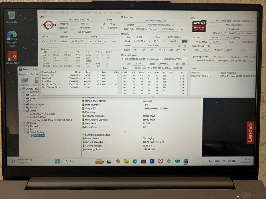 Lenovo Thinkbook 14 Gen 7 Ryzen 5 7535hs
