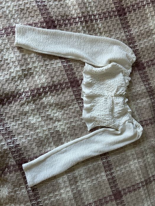 Молочний топ в рубчик, розмір S