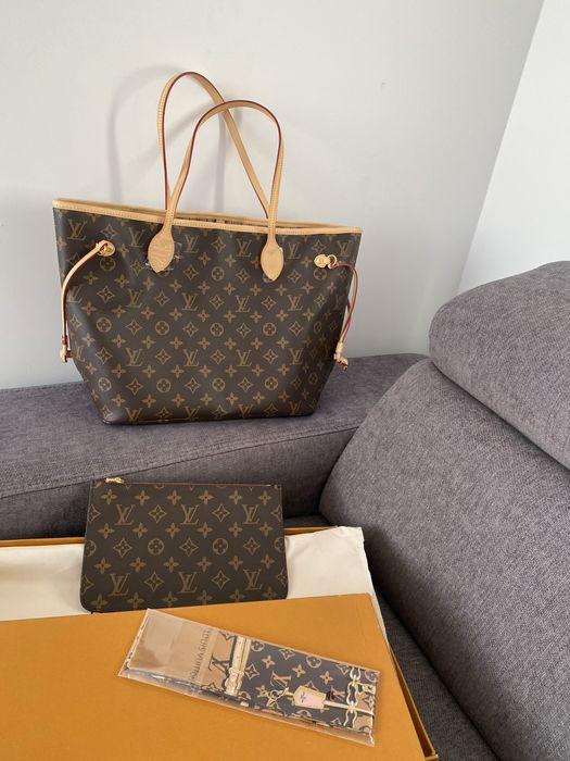 Torebka damska LV Louis Vuitton Neverfull MM Monogram skóra naturalna