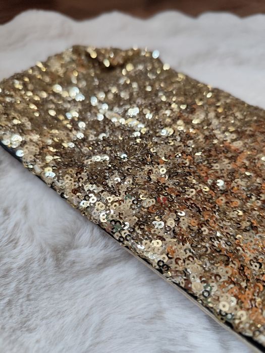 Nowa złota kopertówka torebka  z cekinami sylwester
