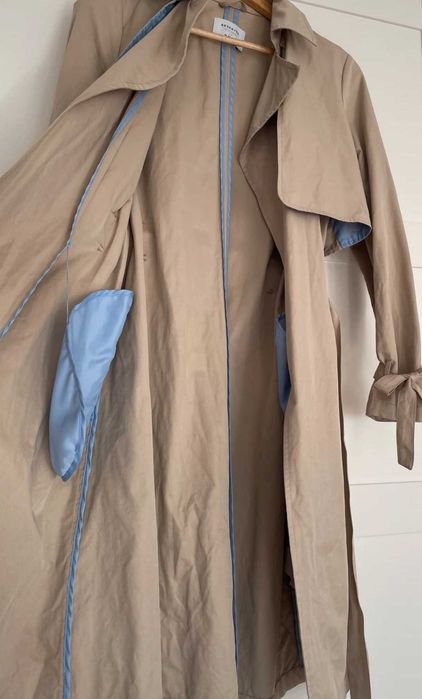 Reserved długi wiosenny trencz płaszcz damski XL