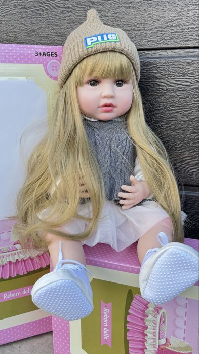 Гумова інтерактивна лялька ,реборн,кукла функціональна ,52 см
