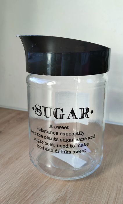 Банка ємність для цукру скляна з ложкою