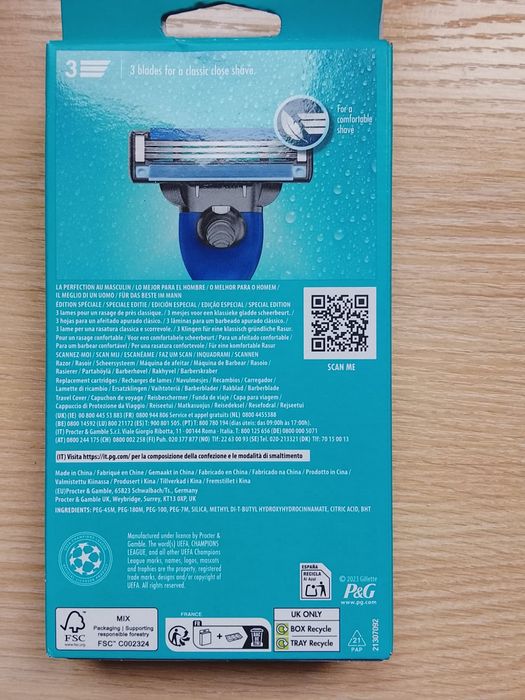 чоловічий станок для гоління Gillette Mach3 Special Edition UEFA Champ